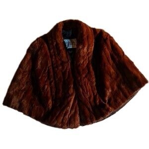 Vintage Dark Brown Mink Fur Stole Deutch Furs FOR REPAIR See Photos